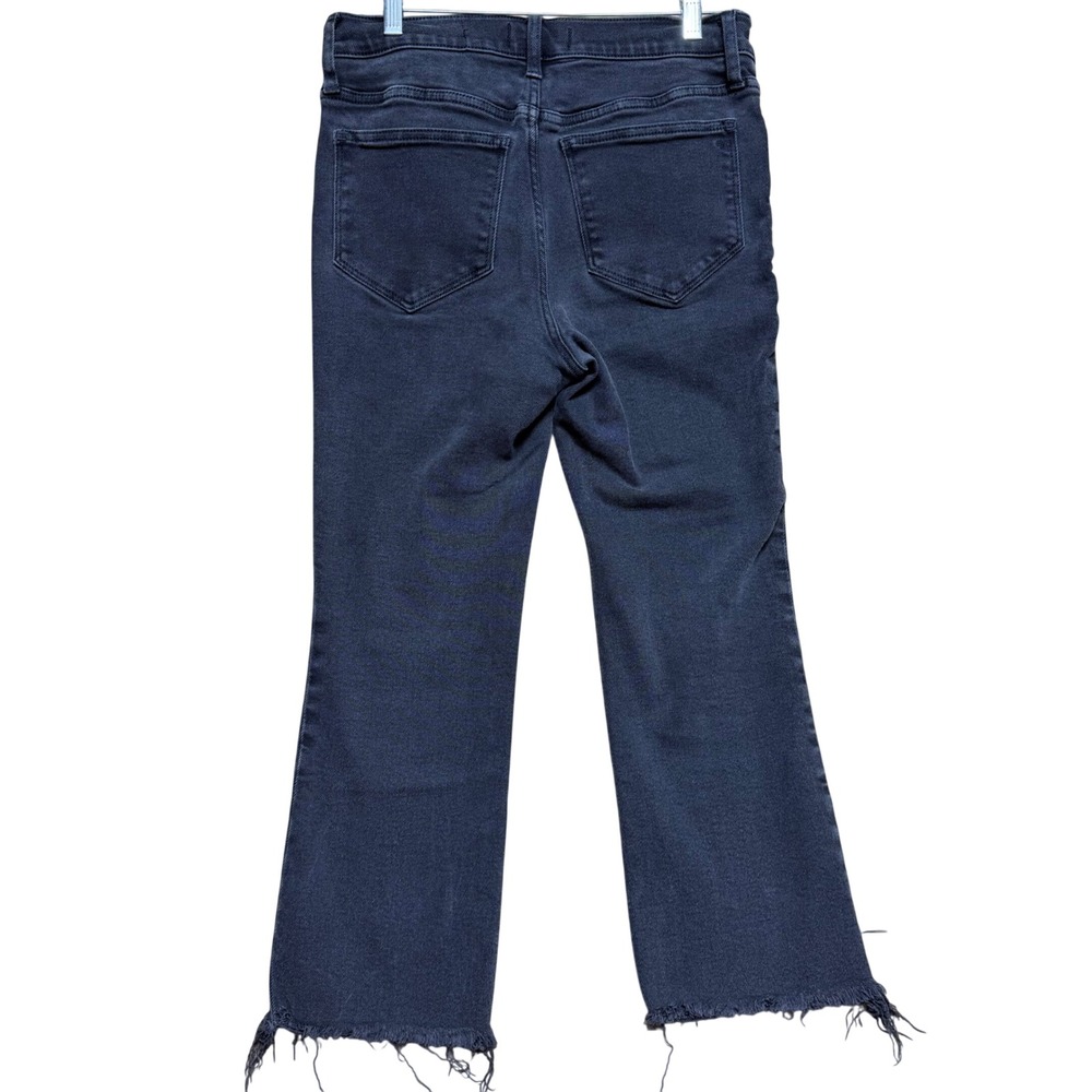 Madewell Cali Demi-Boot Jeans Womens 29P Black High Rise Raw Hem Stretch‎ Denim - Picture 2 of 15